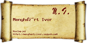 Menyhért Ivor névjegykártya